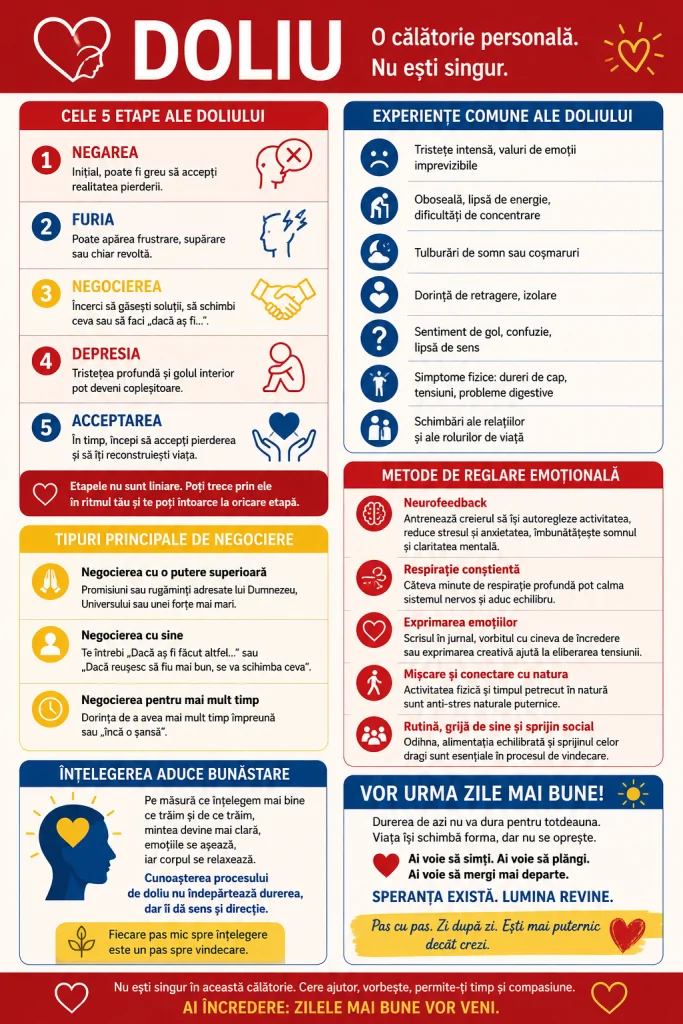Infografic: formele doliului și cum se manifestă fiecare